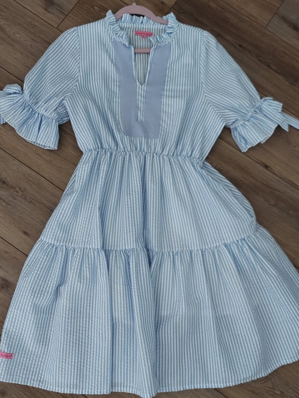 Simply Southern Light Blue Striped Dress
